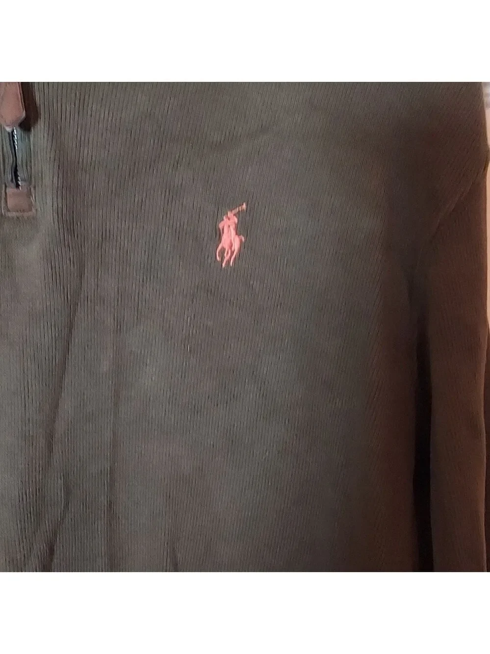 Polo Ralph Lauren Khaki Green Quarter Zip Pullover Sweater